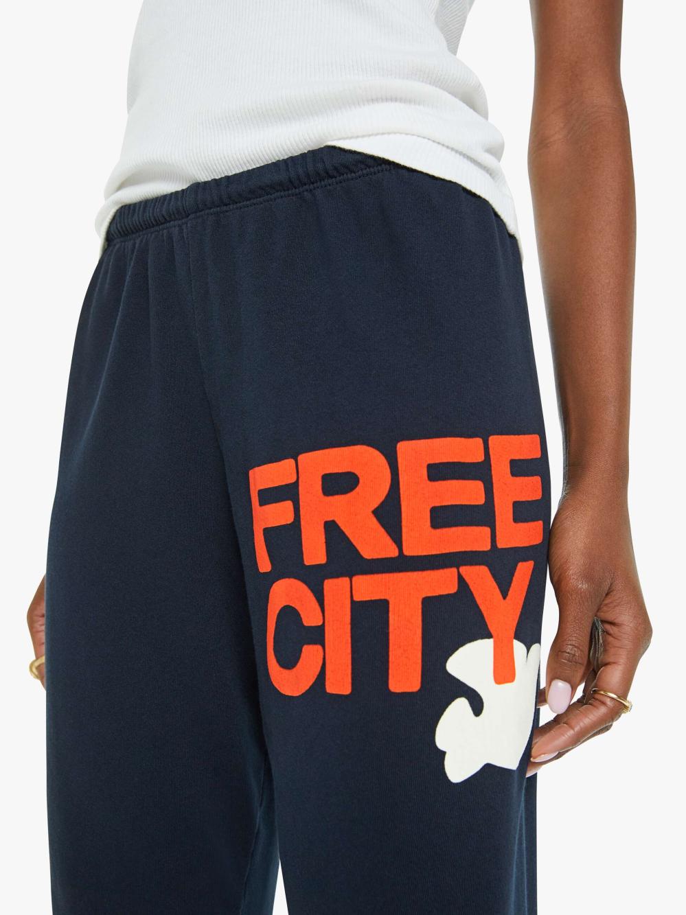Women Sweatpants | Mother Denim FREECITY Large Sweatpant - Squids Electric