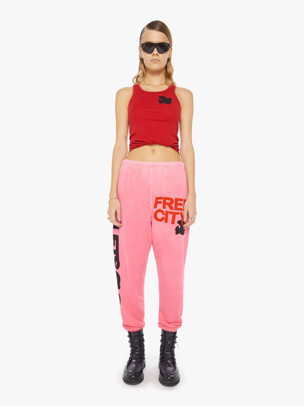 Women Sweatpants | Mother Denim FREECITY LETSGO OG SUPERYUMM SWEATPANT PINK PLANT
