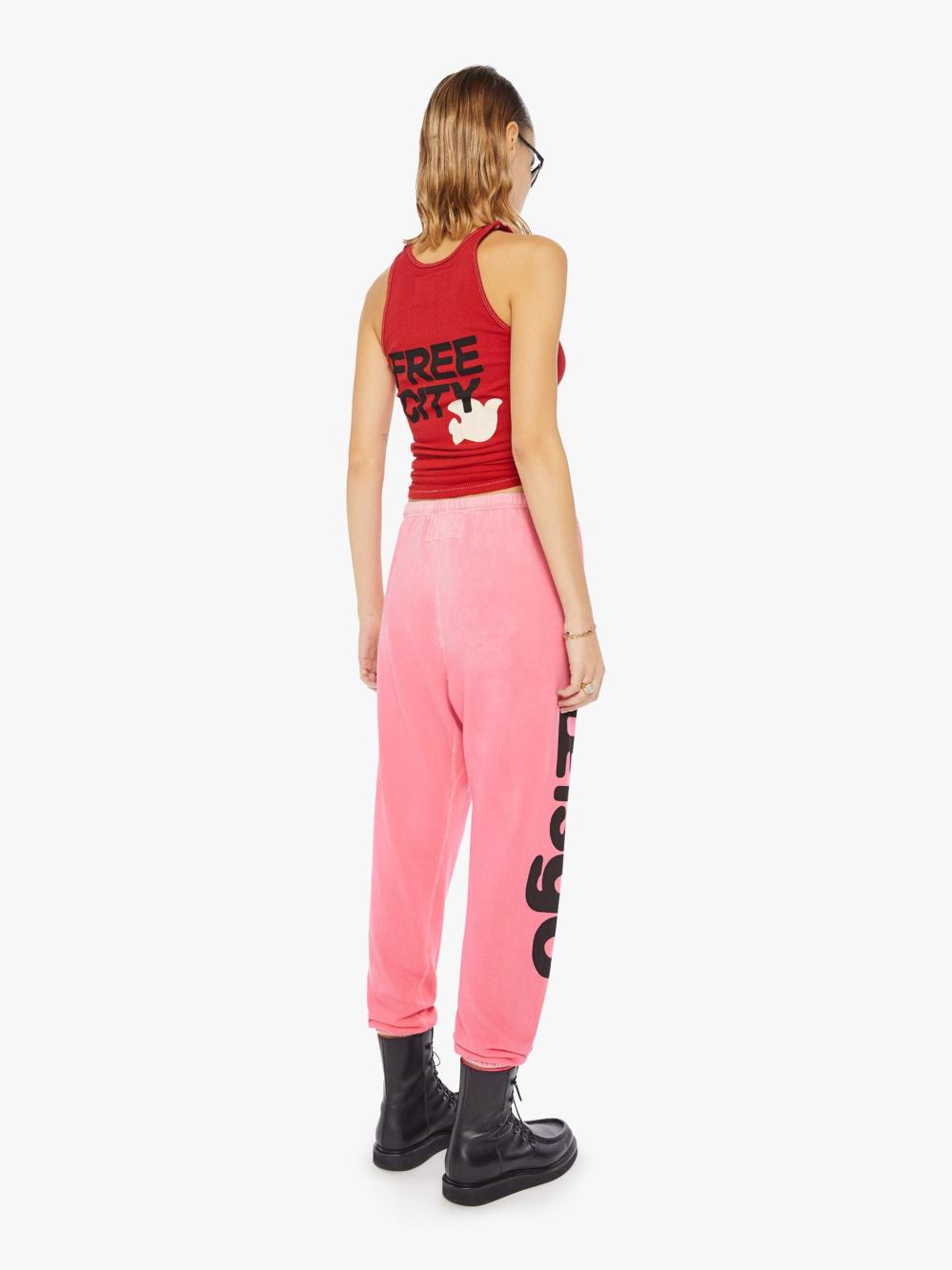 Women Sweatpants | Mother Denim FREECITY LETSGO OG SUPERYUMM SWEATPANT PINK PLANT