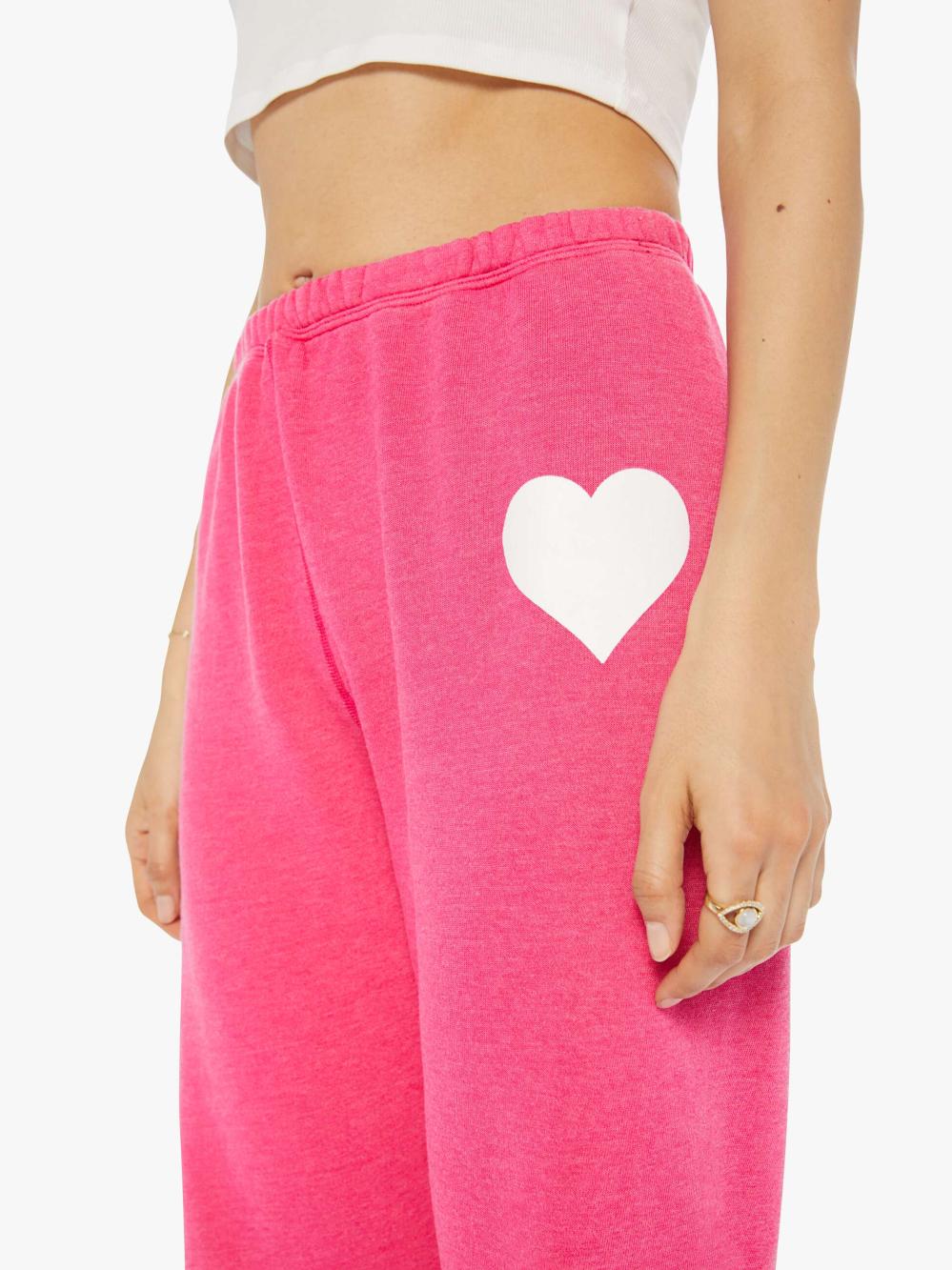 Women Sweatpants | Mother Denim SPRWMN - HEART SWEATPANTS HOT PINK