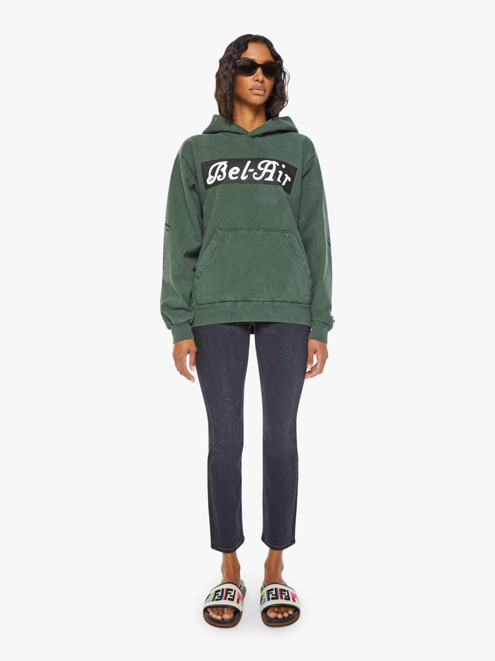 Women Sweatshirts | Mother Denim Cloney Bel-Air Pull Over Hoodie - Forest Green