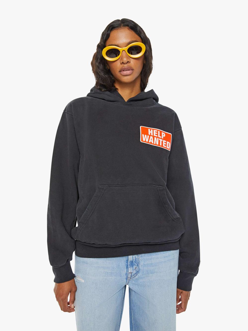 Women Sweatshirts | Mother Denim Cloney Therapy Pull Over Hoodie - Black