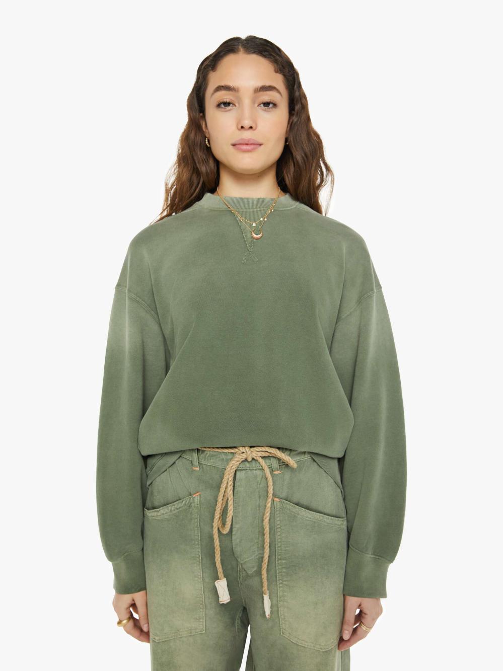 Women Sweatshirts | Mother Denim Dr. Collectors Relax French Terry Sweatshirt - Olive Army