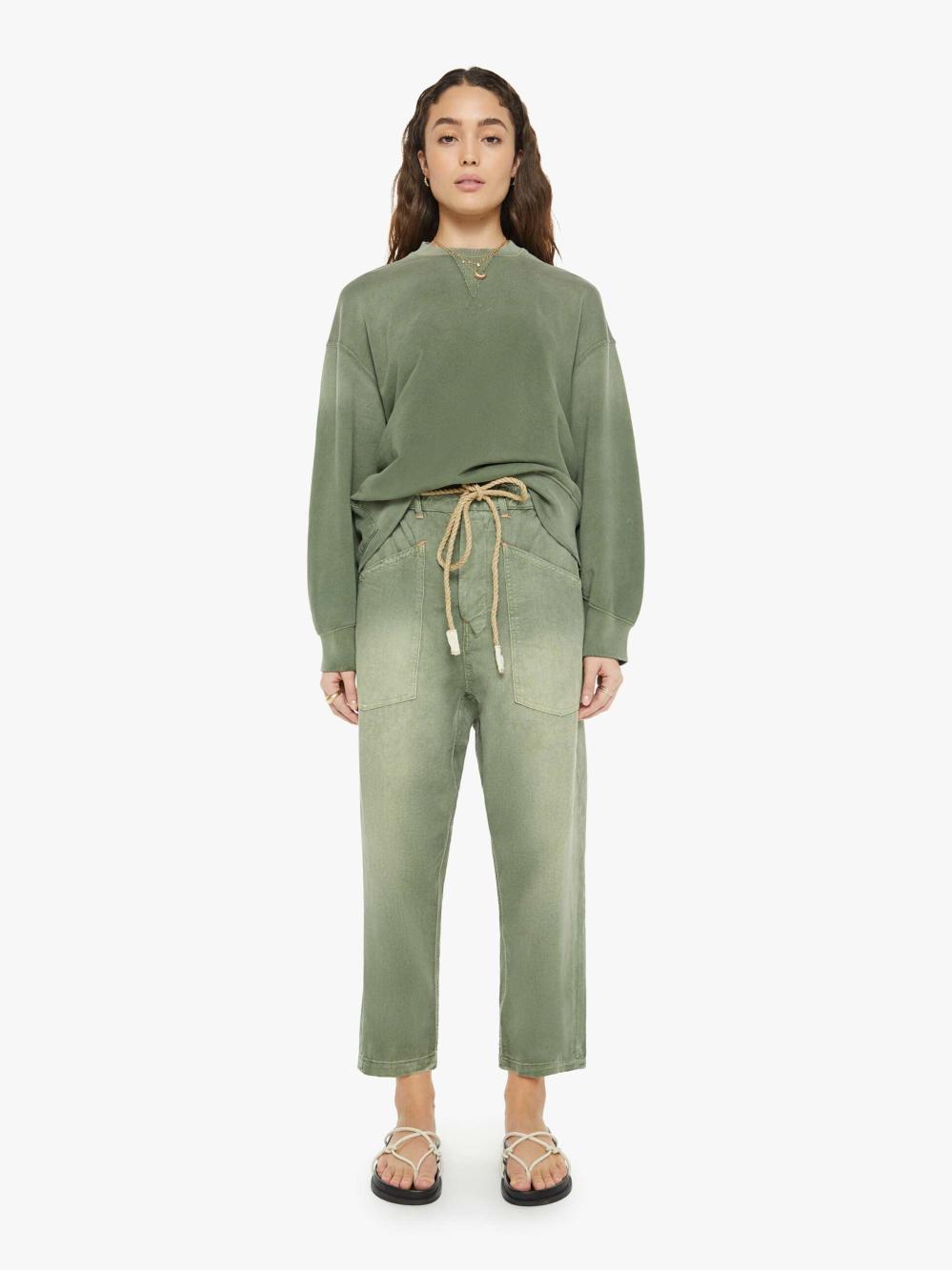 Women Sweatshirts | Mother Denim Dr. Collectors Relax French Terry Sweatshirt - Olive Army