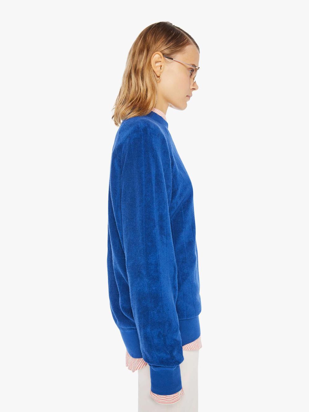 Women Sweatshirts | Mother Denim LA PAZ CUNHA RIBBED SWEATSHIRT BLUE