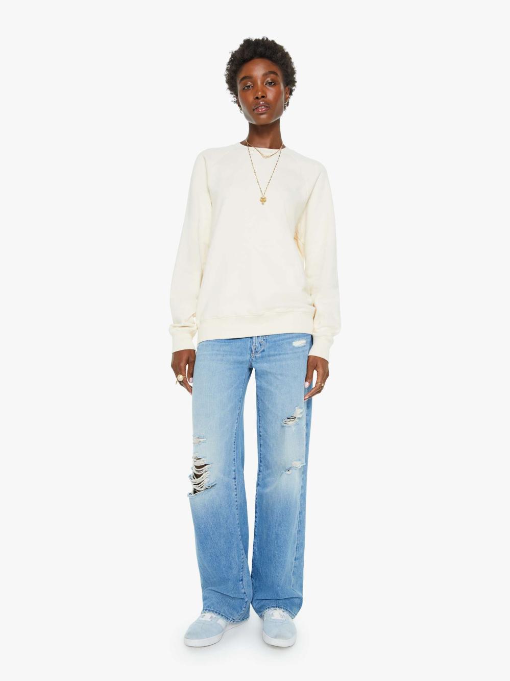 Women Sweatshirts | Mother Denim La Paz Cunha Sweatshirt - Lucky Ecru