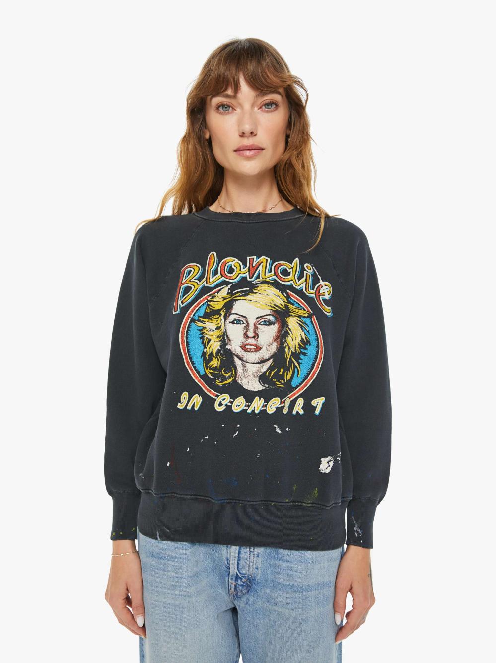 Women Sweatshirts | Mother Denim MadeWorn Blondie Shrunken Sweatshirt - Coal