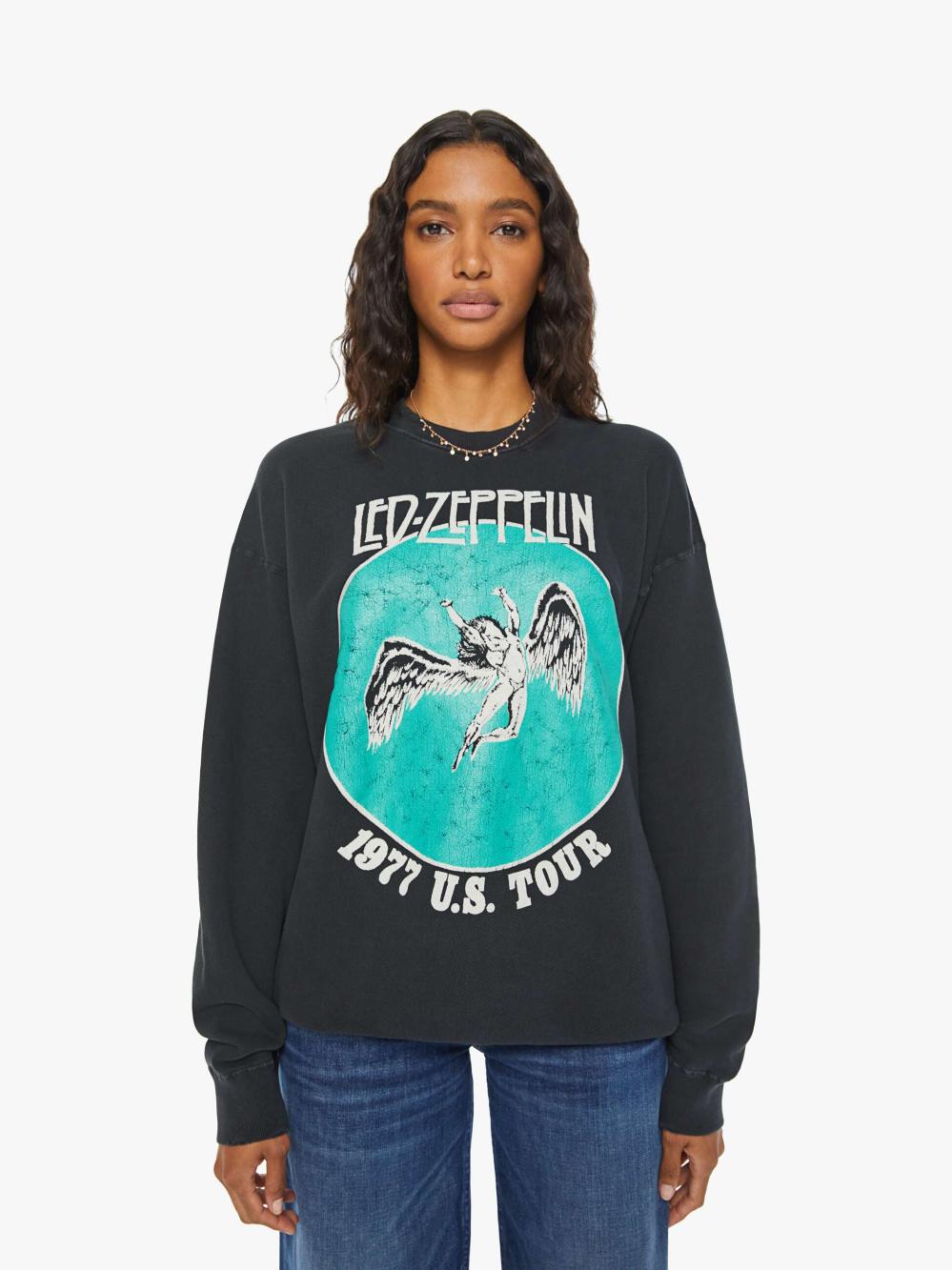 Women Sweatshirts | Mother Denim MadeWorn Led Zeppelin Sweatshirt - Coal