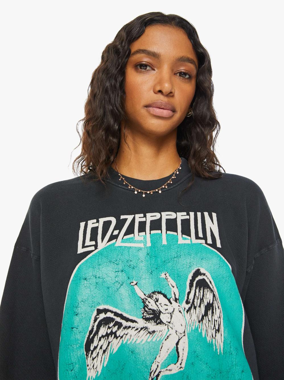 Women Sweatshirts | Mother Denim MadeWorn Led Zeppelin Sweatshirt - Coal
