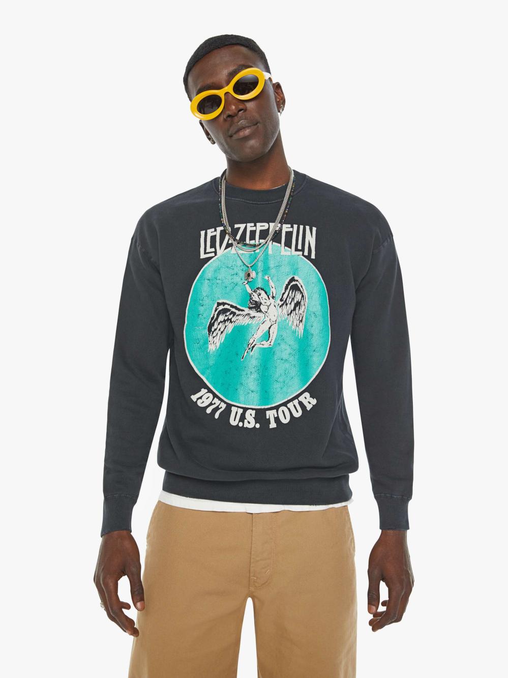 Women Sweatshirts | Mother Denim MadeWorn Led Zeppelin Sweatshirt - Coal