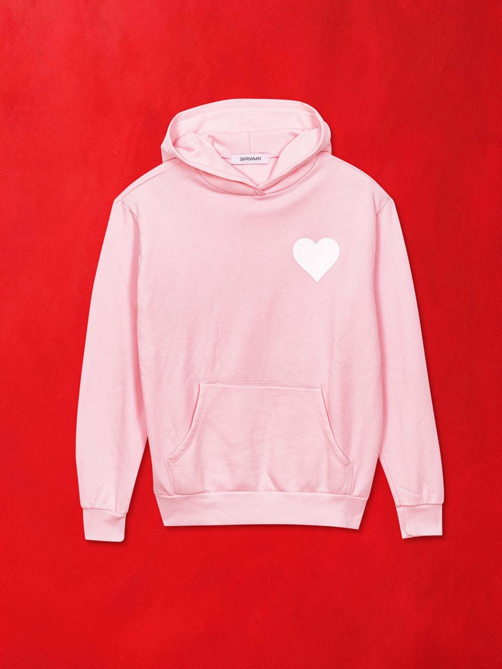 Women Sweatshirts | Mother Denim SPRWMN Heart Hoodie - Ballet