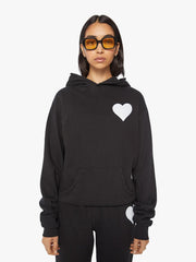 Women Sweatshirts | Mother Denim SPRWMN Heart Hoodie - Black