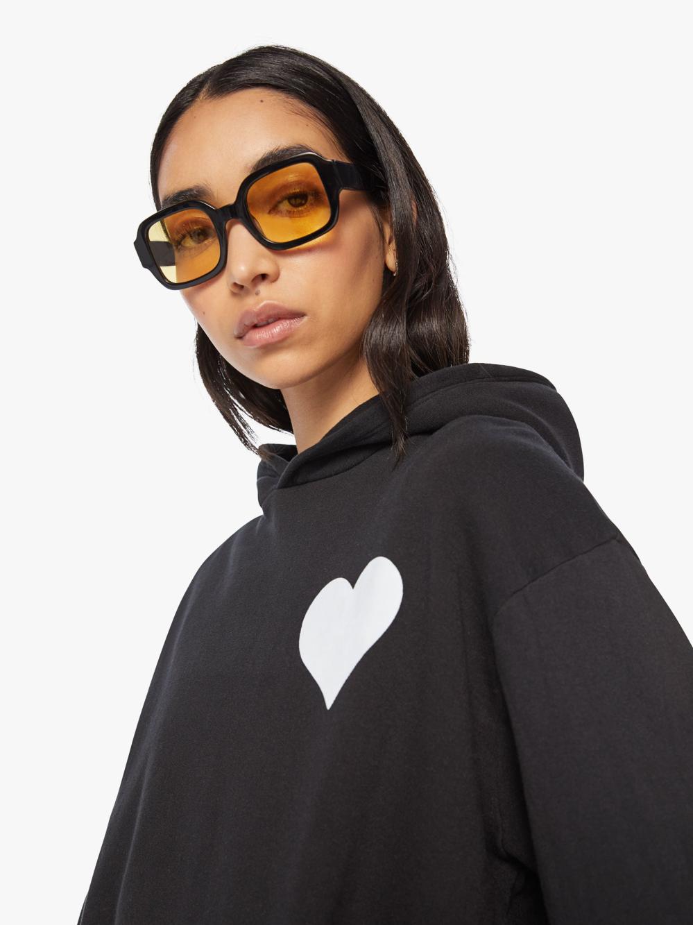 Women Sweatshirts | Mother Denim SPRWMN Heart Hoodie - Black