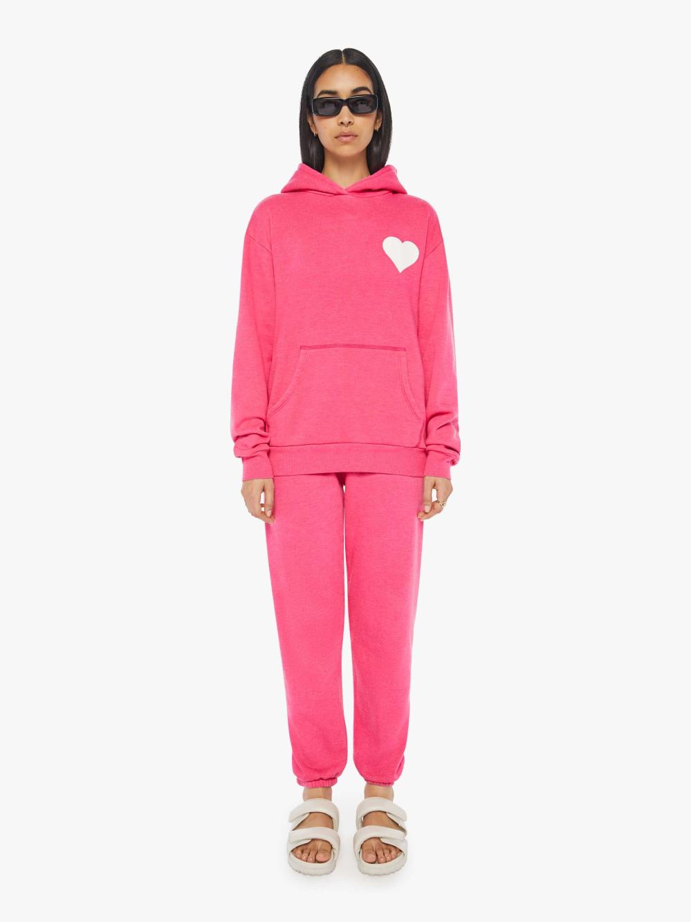 Women Sweatshirts | Mother Denim SPRWMN HEART HOODIE HOT PINK