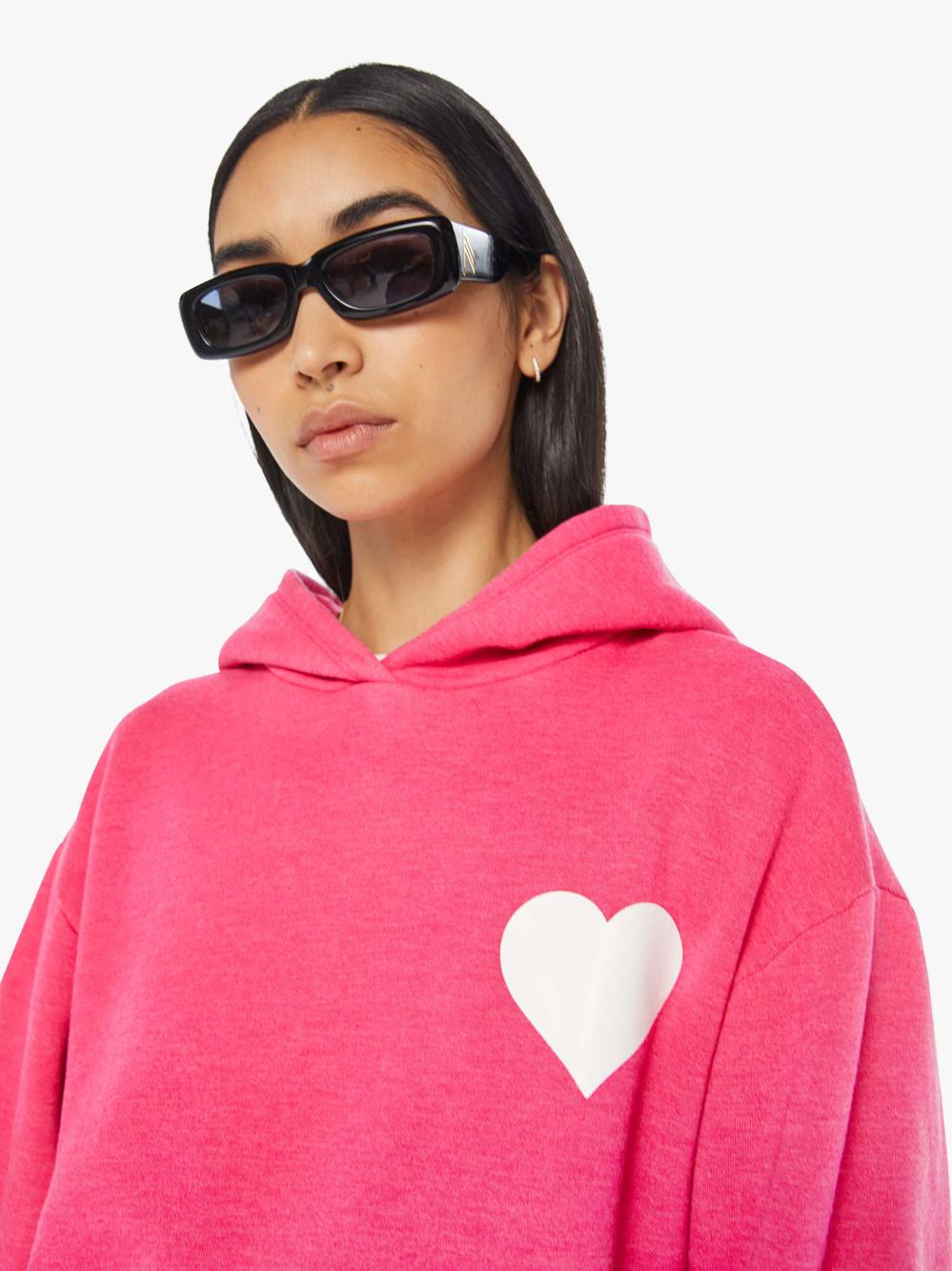 Women Sweatshirts | Mother Denim SPRWMN HEART HOODIE HOT PINK