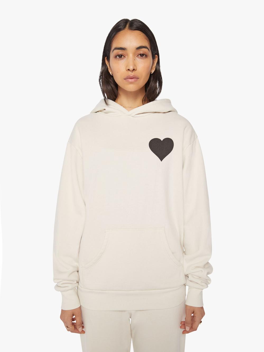 Women Sweatshirts | Mother Denim SPRWMN Heart Hoodie - Vintage White