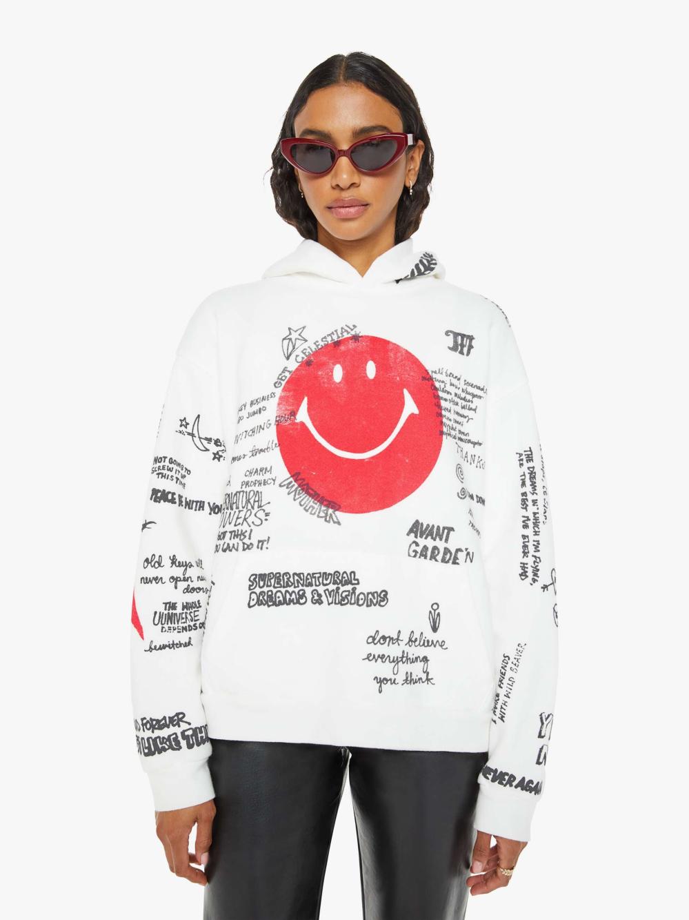 Women Sweatshirts | Mother Denim The Big Deal Hoodie - Smiley Scribbles