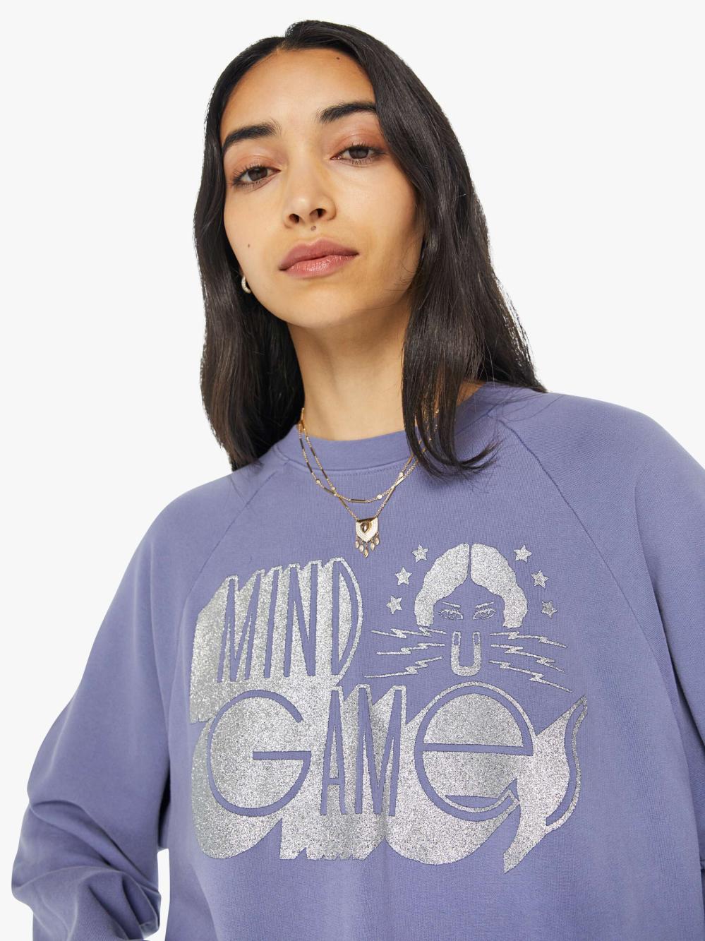 Women Sweatshirts | Mother Denim The Boost Crop Cut-Off - Mind Games