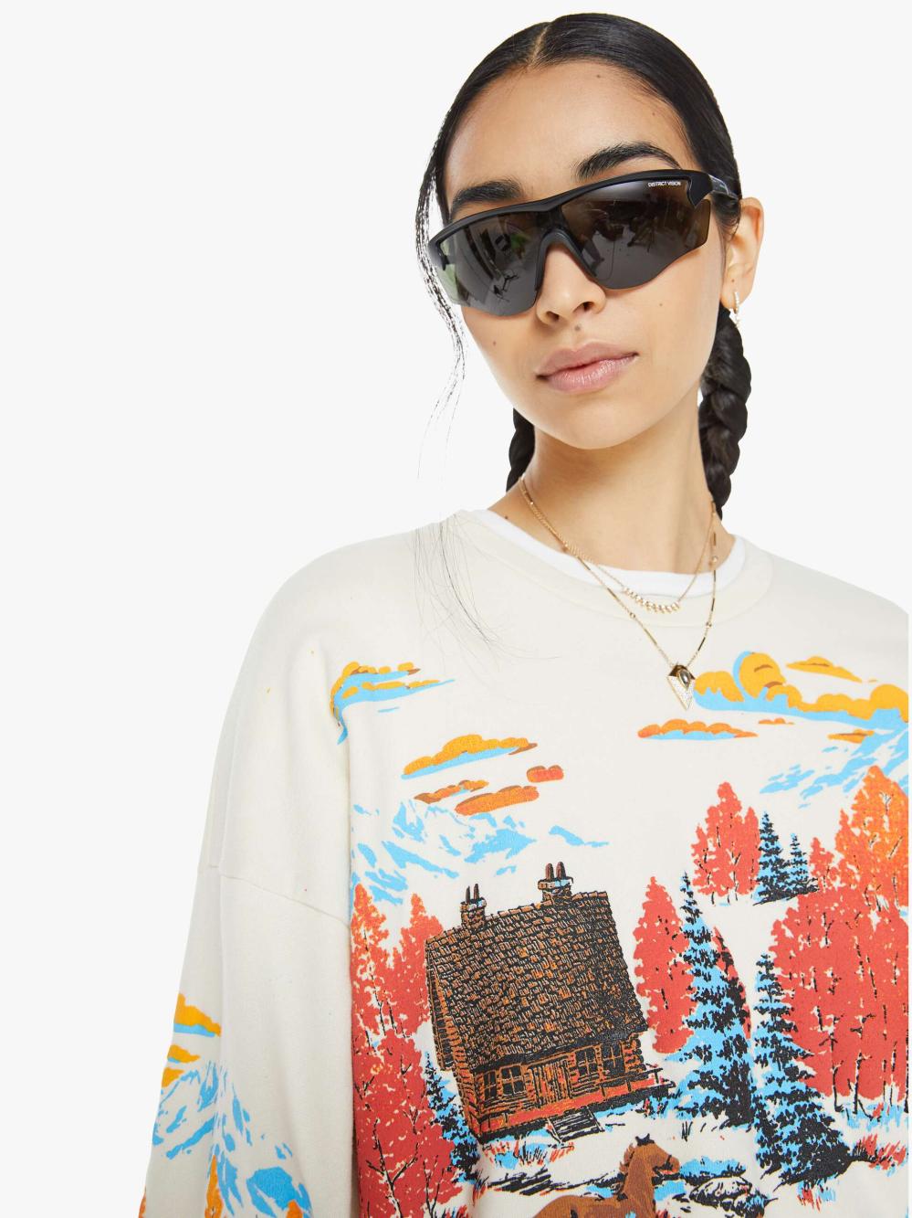 Women Sweatshirts | Mother Denim The Drop Square - Cabin Fever