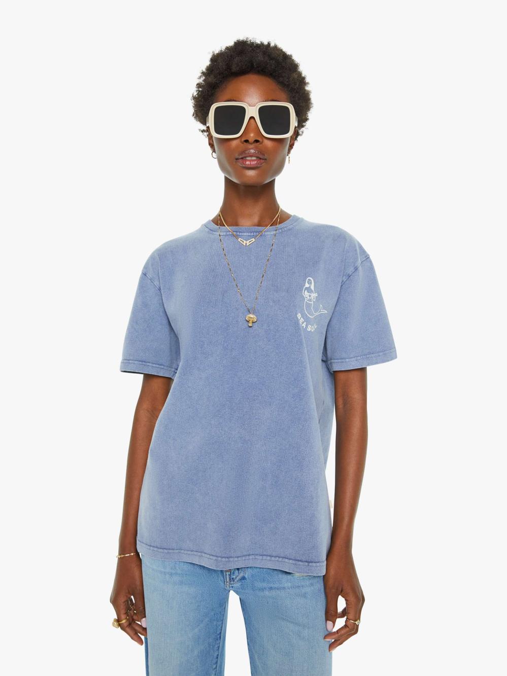 Women Tees / Tanks | Mother Denim La Paz Dantas Tee - Mermaid Blue Ocean