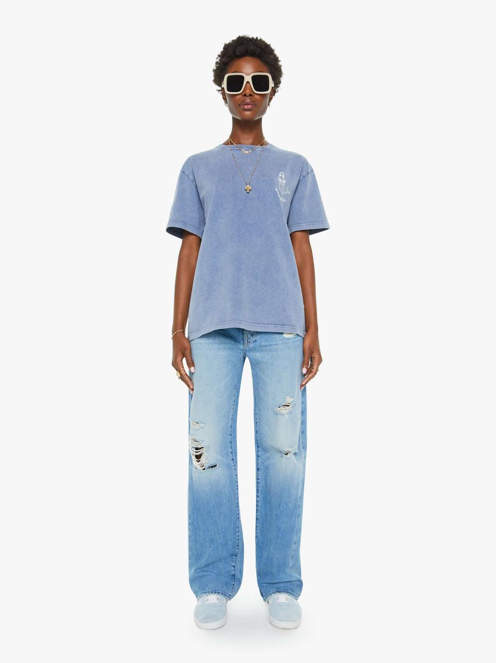 Women Tees / Tanks | Mother Denim La Paz Dantas Tee - Mermaid Blue Ocean