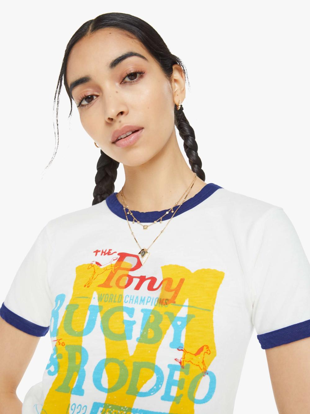 Women Tees / Tanks | Mother Denim The Lil Sinful Ringer - Rugby &amp; Rodeo