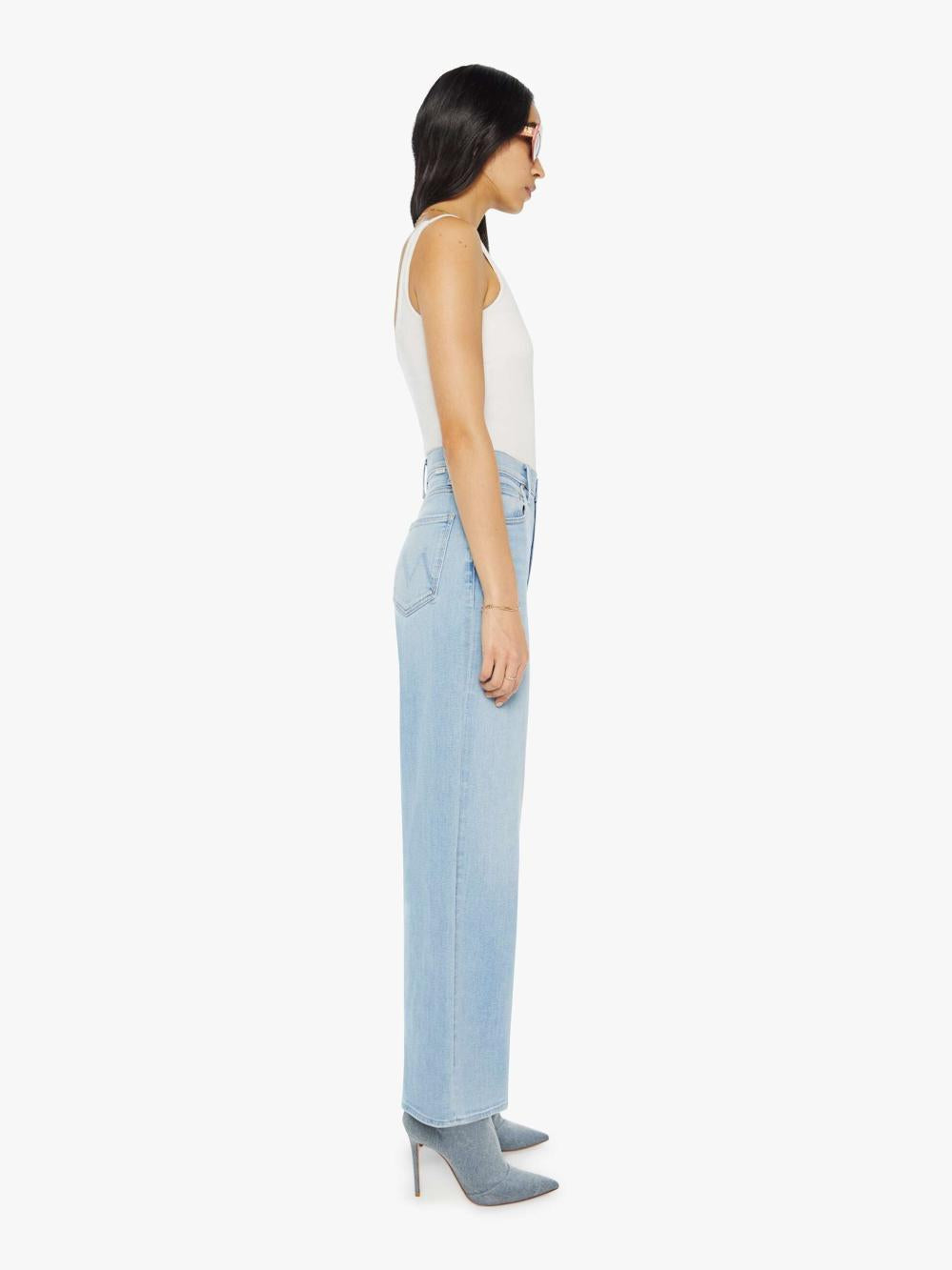 Women Wide Leg | Mother Denim High Waisted Spinner Zip Flood - Mood Ring
