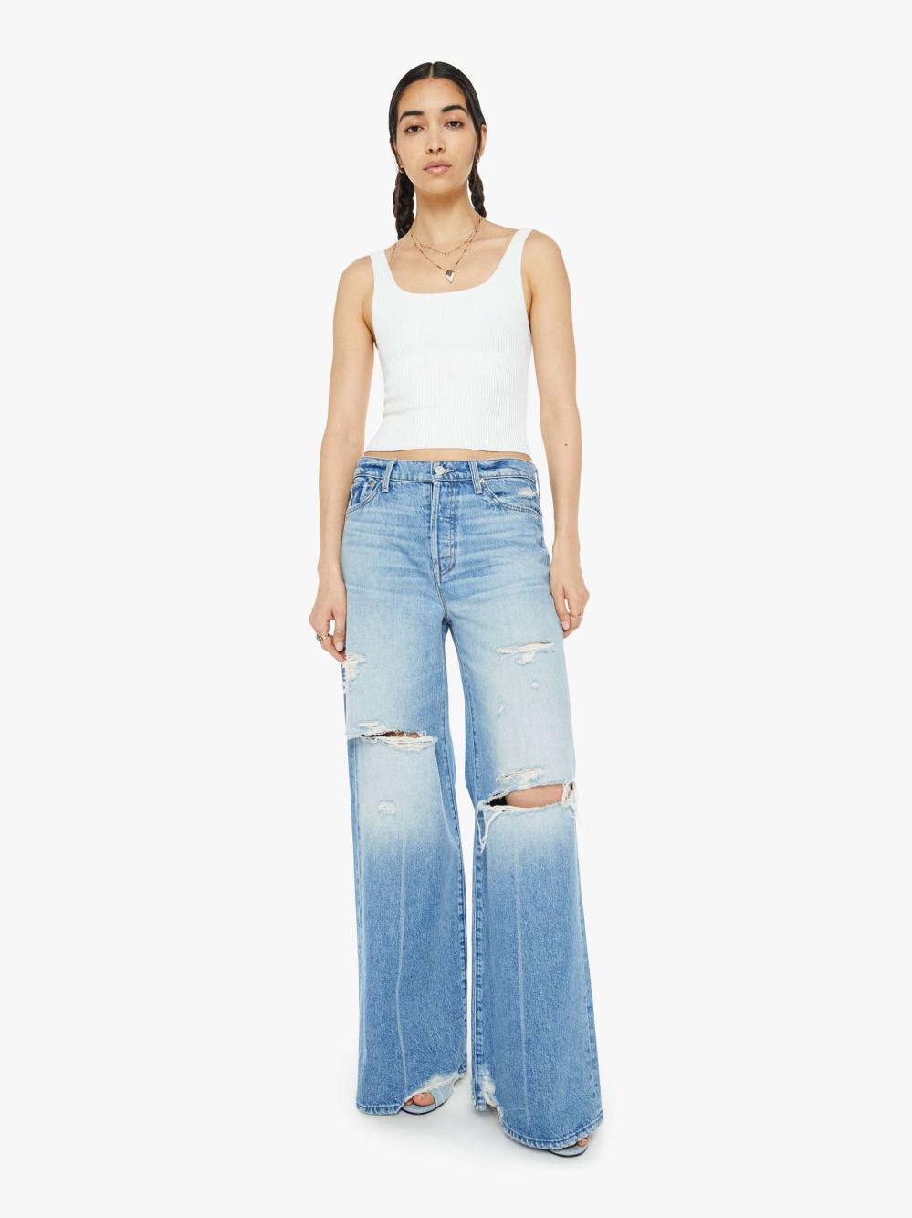 Women Wide Leg | Mother Denim The Ditcher Roller Sneak - IYKYK