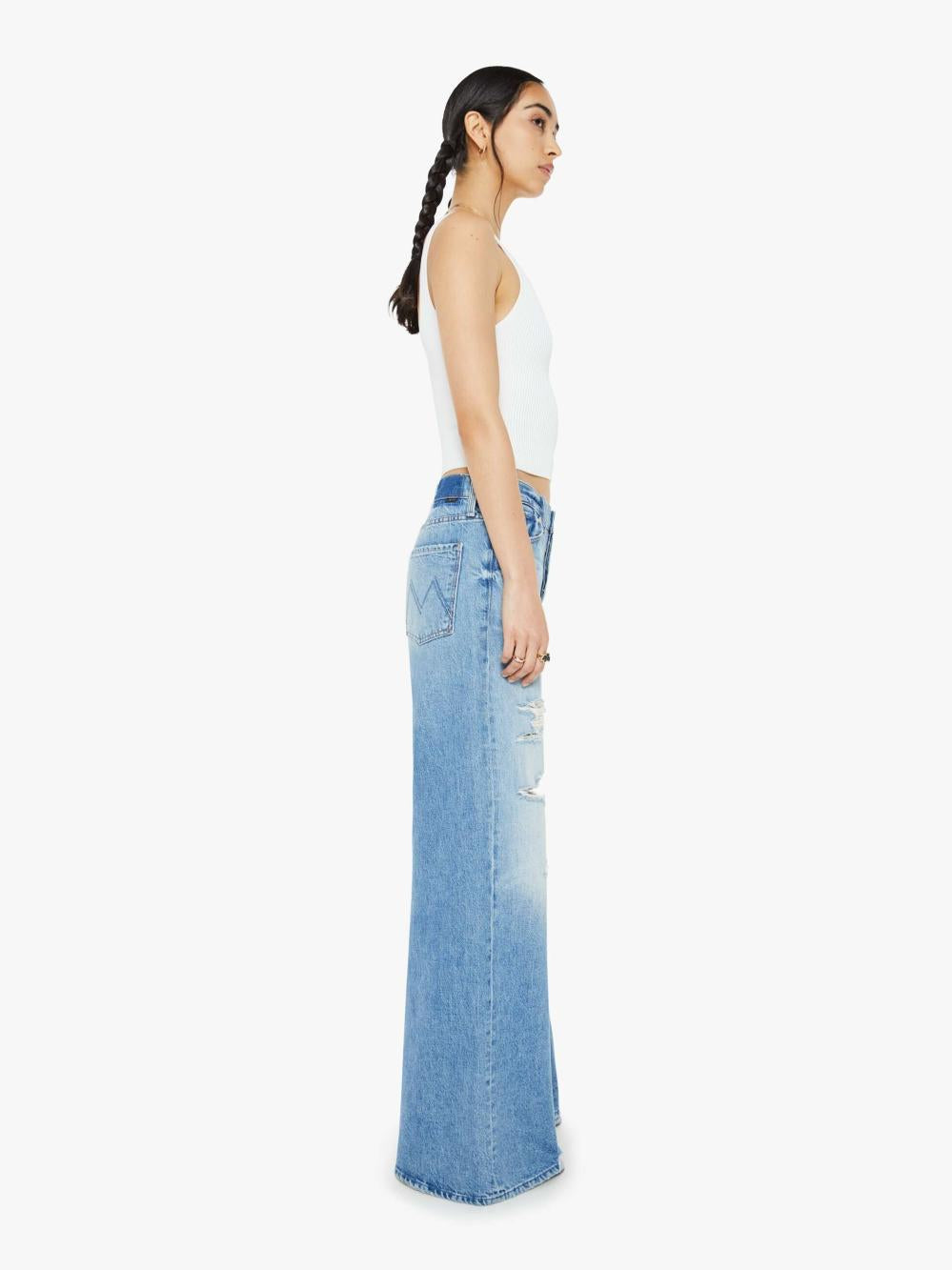 Women Wide Leg | Mother Denim The Ditcher Roller Sneak - IYKYK