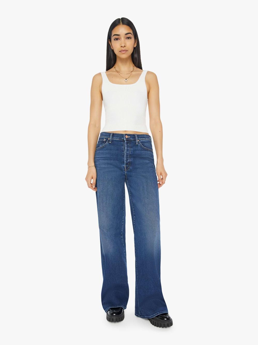 Women Wide Leg | Mother Denim The Ditcher Roller Sneak - Yakkity Yak