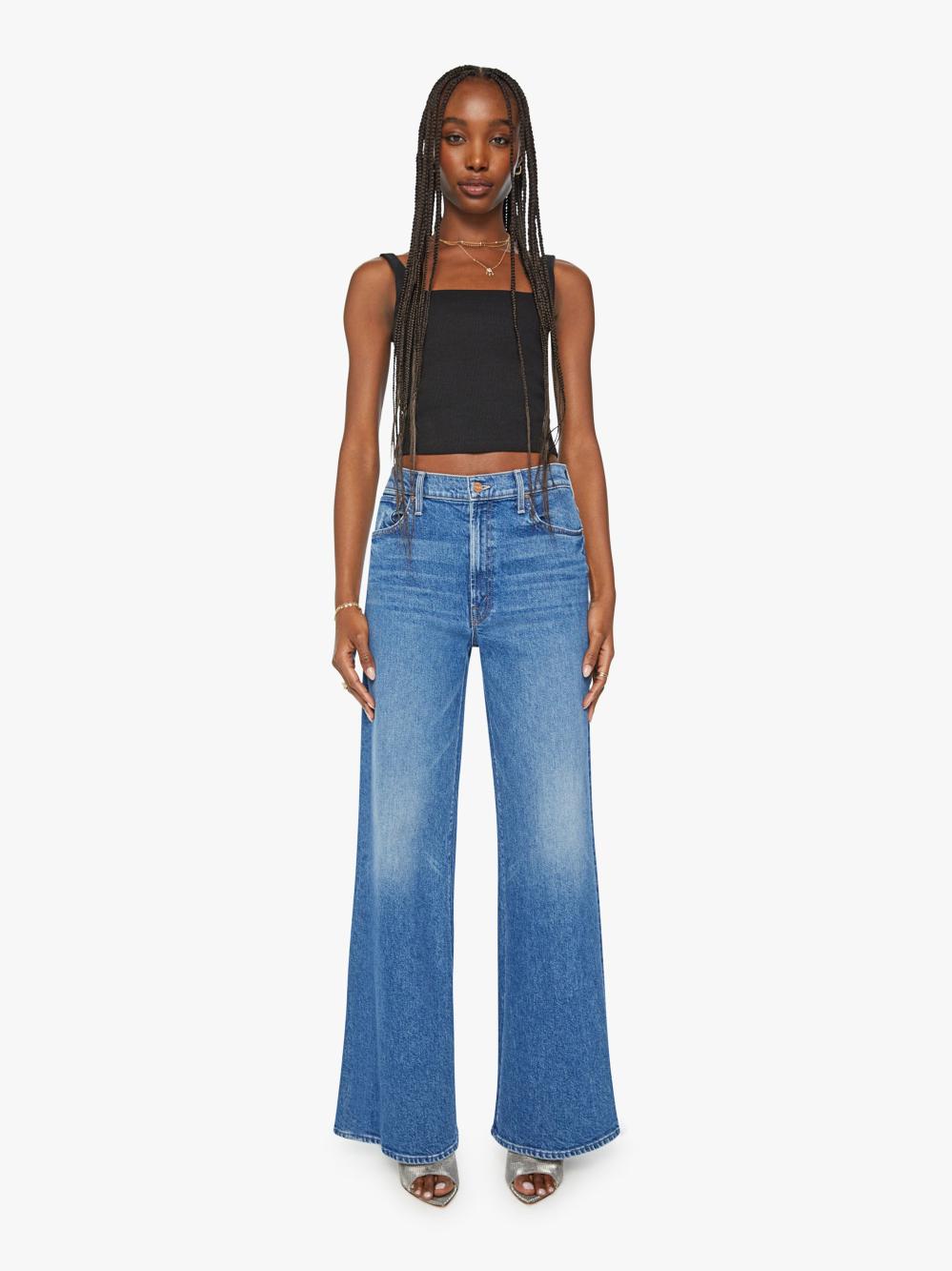 Women Wide Leg | Mother Denim The Ditcher Roller Zip Sneak - Arigato Mr. Robato