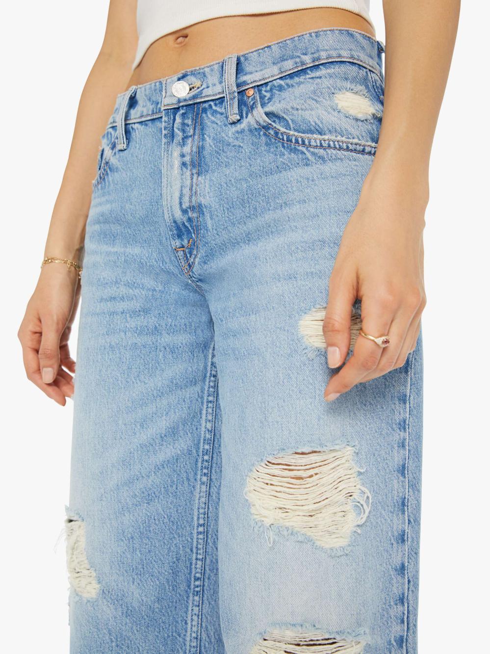 Women Wide Leg | Mother Denim The Down Low Spinner Hover - Holey Roller