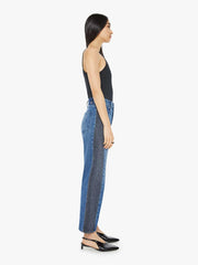 Women Wide Leg | Mother Denim The Half-Pipe Flood - Black And Blue