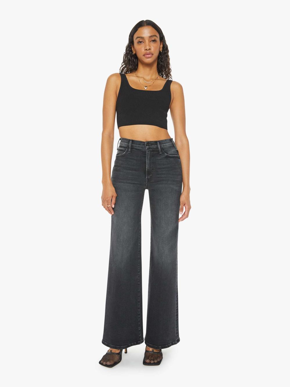 Women Wide Leg | Mother Denim The Hustler Roller Sneak - Not Today Satan