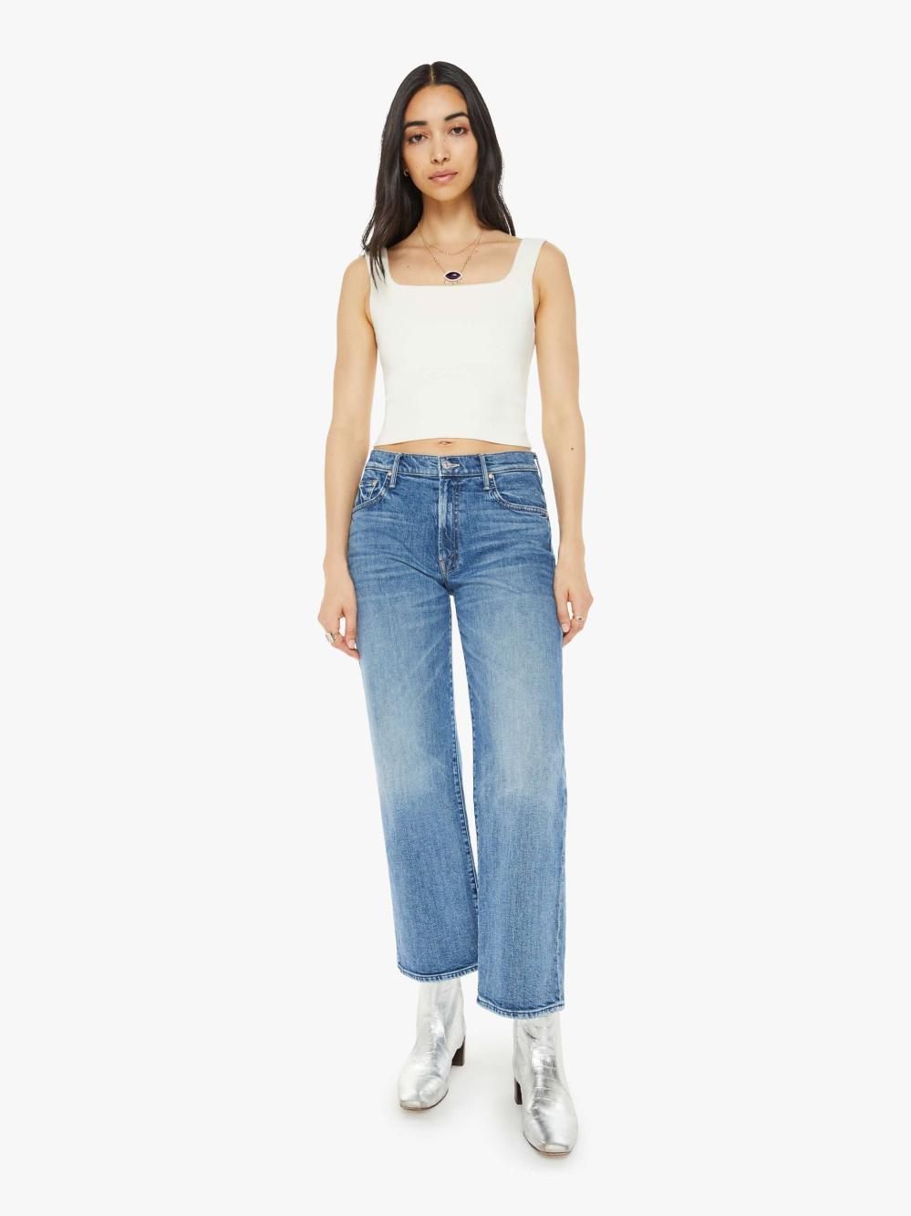 Women Wide Leg | Mother Denim The Mid Rise Maven Ankle - Toil And Trouble