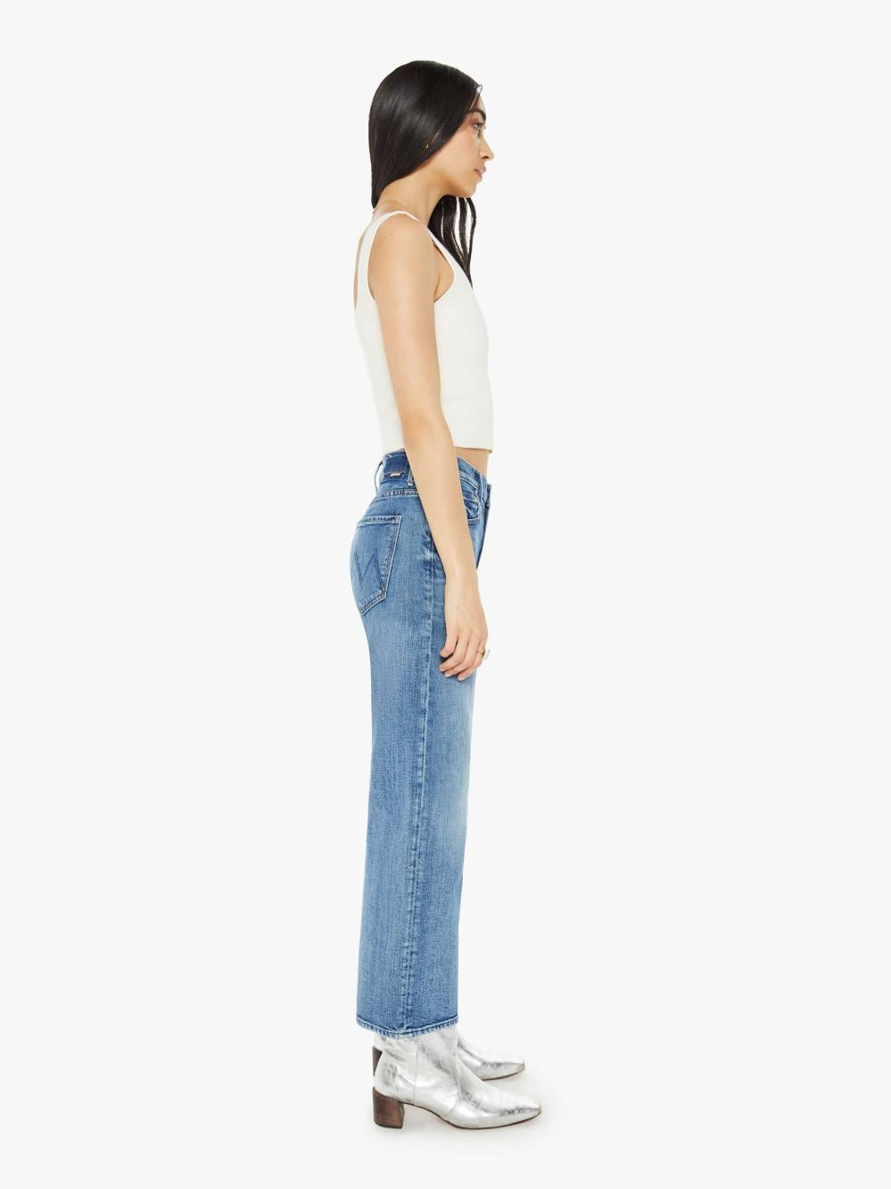 Women Wide Leg | Mother Denim The Mid Rise Maven Ankle - Toil And Trouble