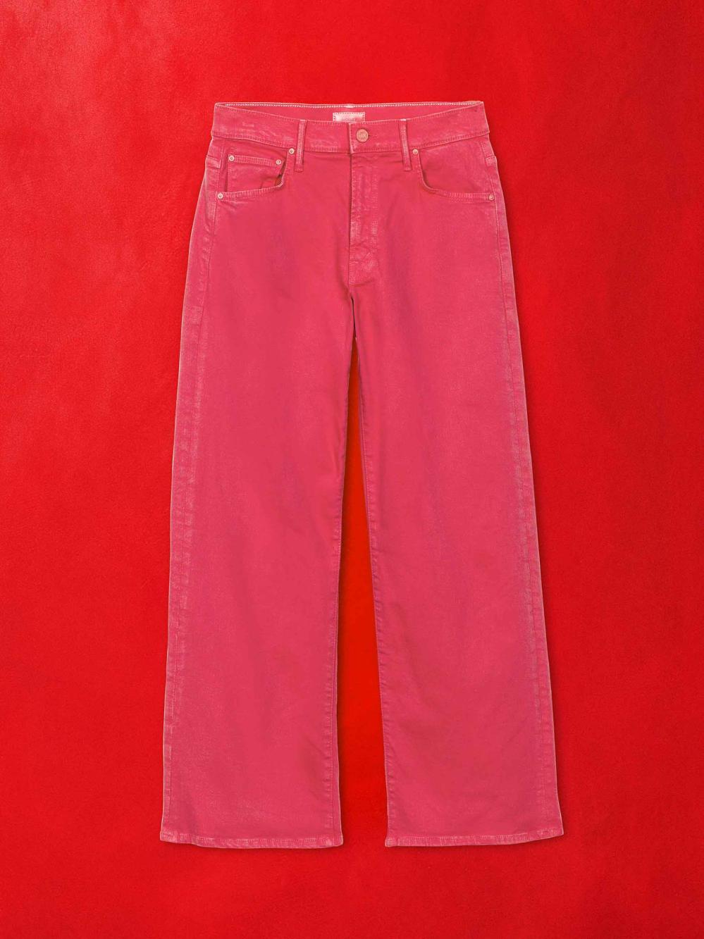 Women Wide Leg | Mother Denim The Mid Rise Maven Flood - Play Date - Rouge Red
