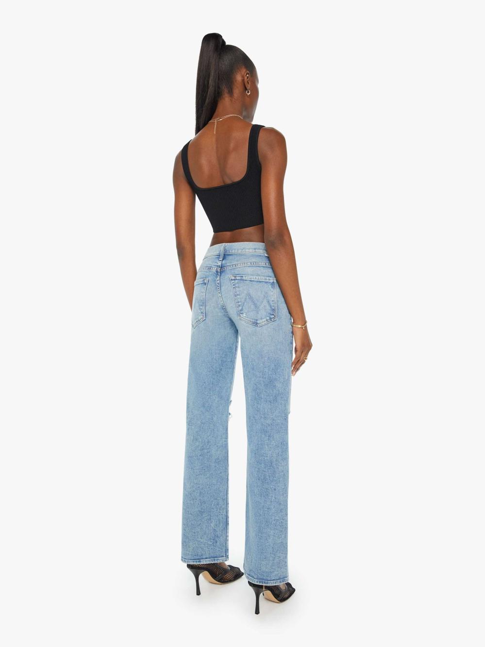 Women Wide Leg | Mother Denim The Mid Rise Maven Sneak - Peak-A-Boo