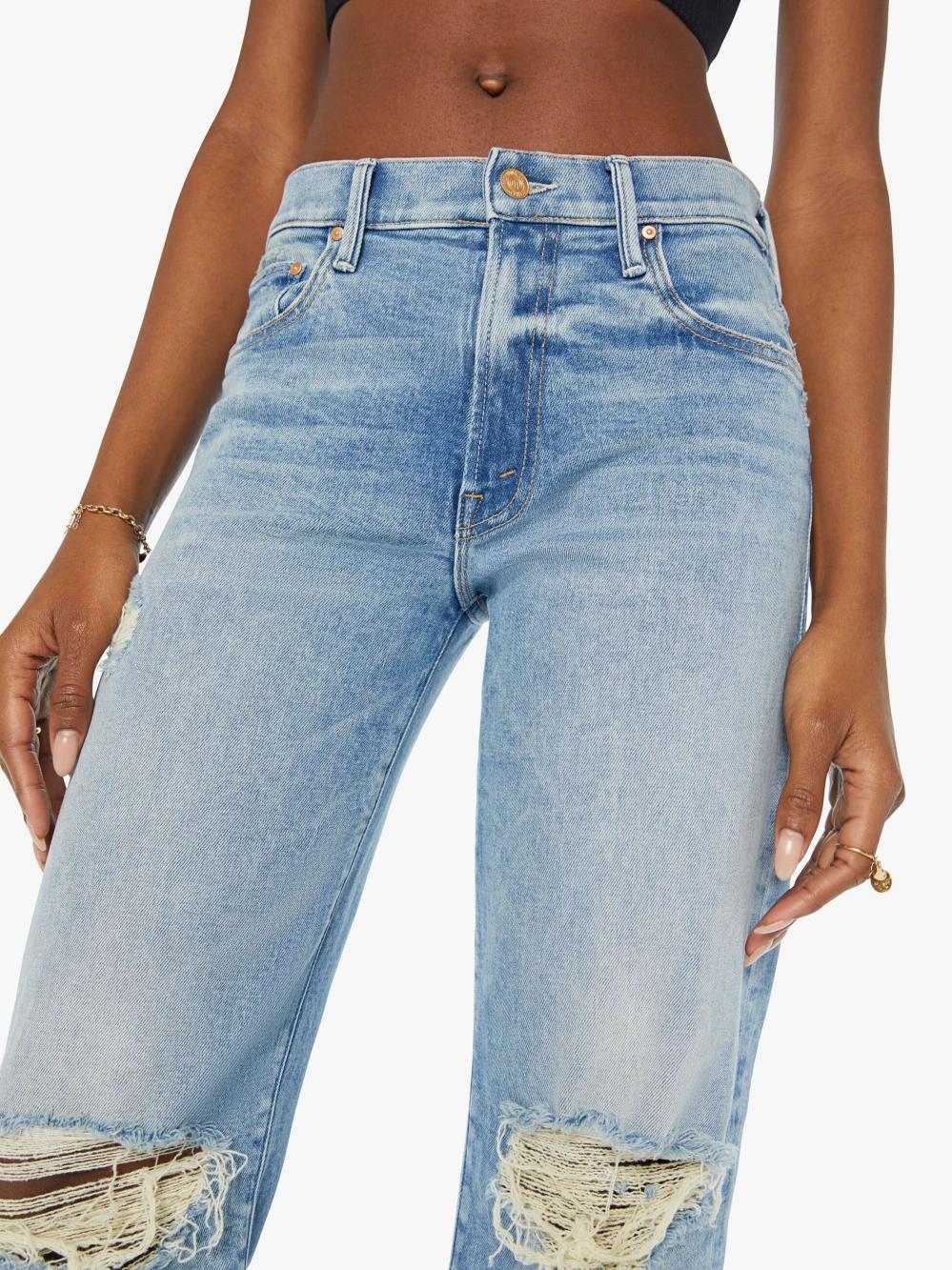Women Wide Leg | Mother Denim The Mid Rise Maven Sneak - Peak-A-Boo