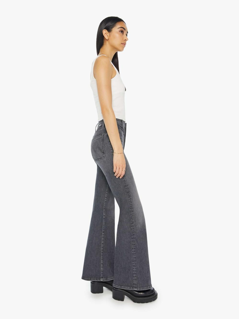 Women Wide Leg | Mother Denim The Patch Pocket Twister Sneak - Up In Smoke