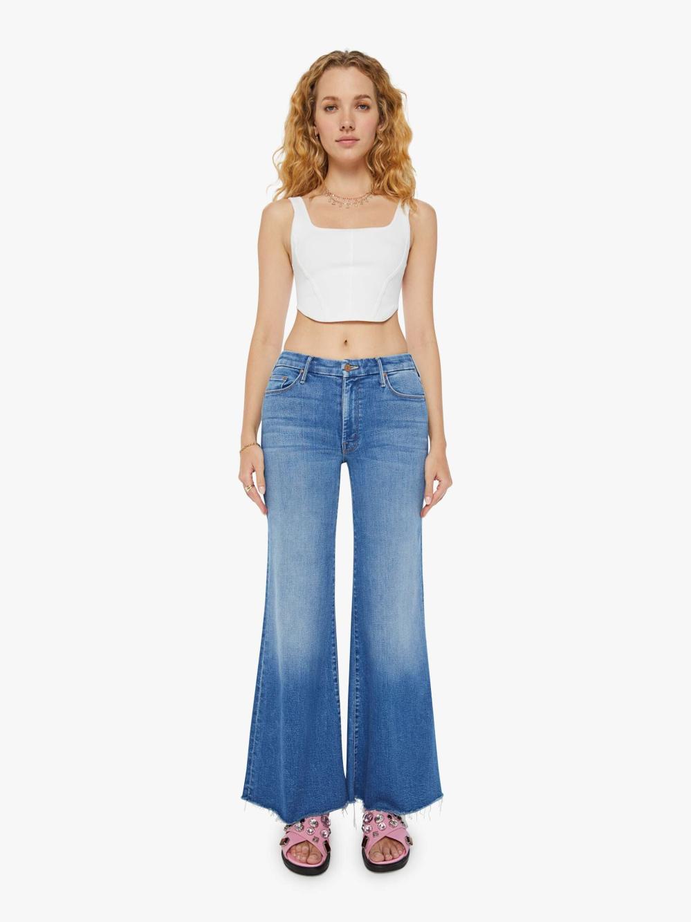 Women Wide Leg | Mother Denim The Roller Fray - Work Hard Play Hard